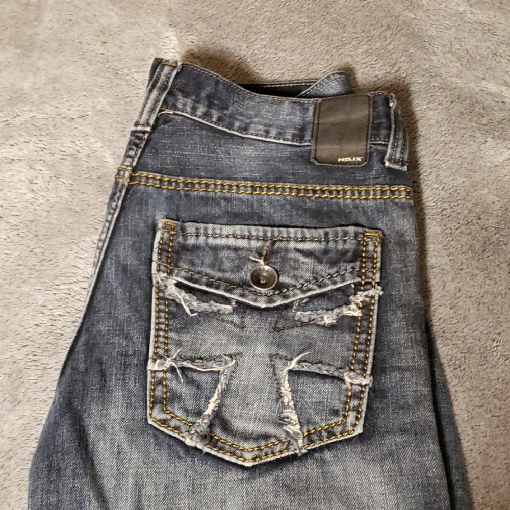 Mens Helix Jeans Relaxed Bootcut S 29x30 Gem